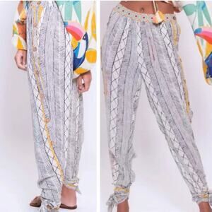 Z&L Europe Juane Joggers Pants S-M Bohemian Hippie Beach Embroidered Festival